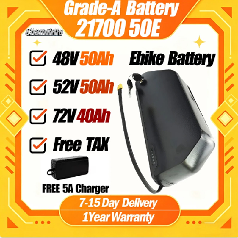 72V 50Ah 21700 Lithium Battery - แบตเตอรี่จักรยานไฟฟ้า Polly รุ่น Downtube Hailong DP7