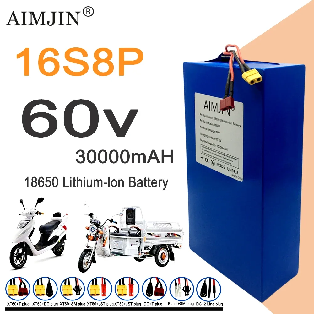 60V 50Ah Electric Scooter Battery - แบตเตอรี่ลิเธียมใหม่เอี่ยม 16S8p 1000-3000W 60V 30Ah 18650