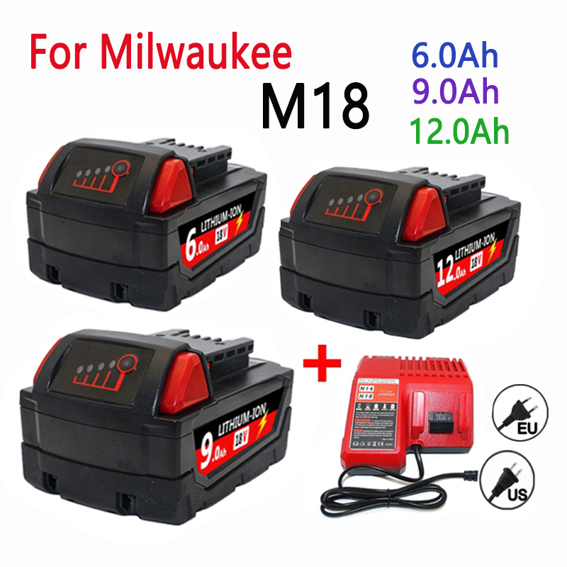 60V 50Ah Electric Scooter Battery - แบตเตอรี่ลิเธียมไอออน 6.0Ah/9.0Ah/12.0Ah สำหรับ Milwaukee M18 18V