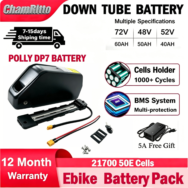 72V 50Ah 21700 Lithium Battery - แบตเตอรี่จักรยานไฟฟ้า Cham-rider 36v 48v 52v 30ah