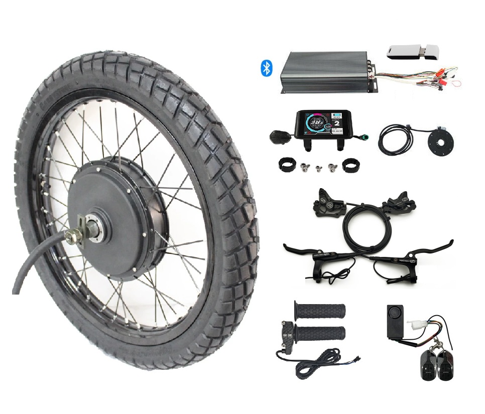 72V 100A Sabvoton Controller - ชุดแปลงมอเตอร์ไซค์ไฟฟ้า 48V-72V 100A 5000W สำหรับล้อหลังพร้อมคอนโทรลเลอร์ Sabvoton