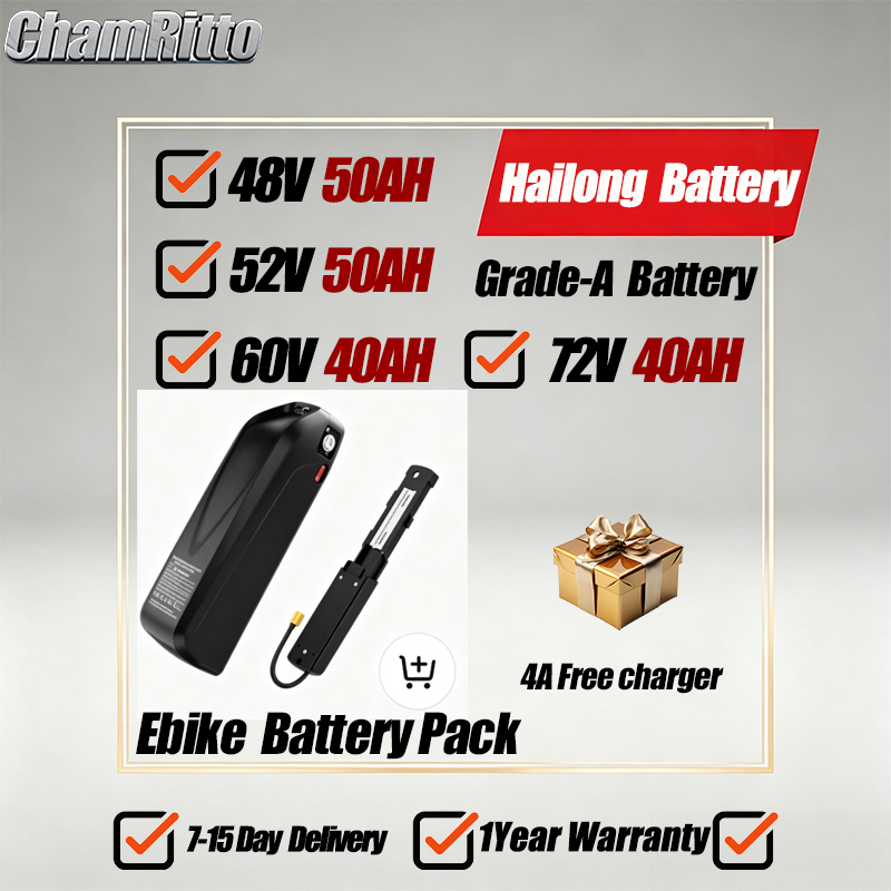 72V 50Ah 21700 Lithium Battery - แบตเตอรี่จักรยานไฟฟ้า 21700 Hailong Polly 36V48V 52v