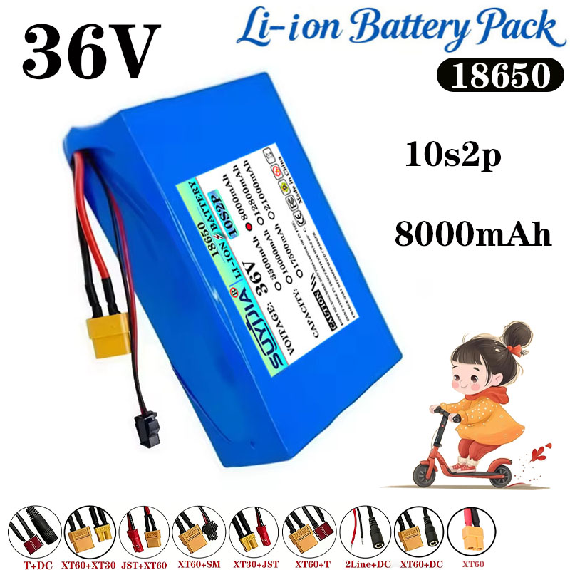 60V 50Ah Electric Scooter Battery - 36V 8Ah 10S2P 18650 แบตเตอรี่ลิเธียม, 8000mAh,