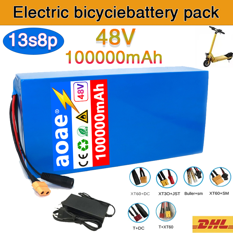 60V 50Ah Electric Scooter Battery - 13S8P 48V 100ah แบตเตอรี่ลิเธียม 100000mAh 1500W