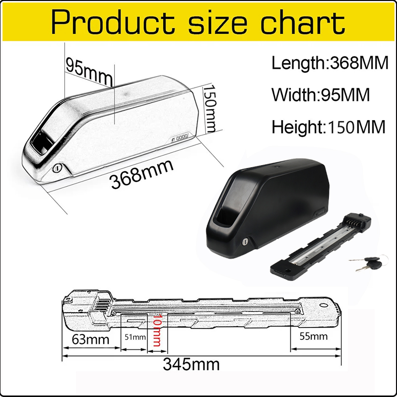แบตเตอรี่จักรยานไฟฟ้า Downtube - 72V 50Ah 21700 Lithium Battery บทวิจารณ์และราคา