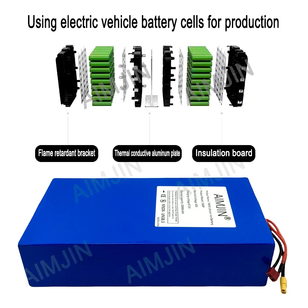 แบตเตอรี่ลิเธียมใหม่เอี่ยม 16S - 60V 50Ah Electric Scooter Battery บทวิจารณ์และราคา