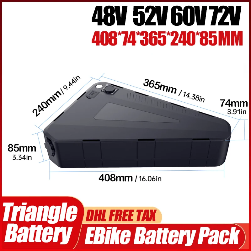 แบตเตอรี่ลิเธียม 36v 48v 52v 6 - 72V 50Ah 21700 Lithium Battery บทวิจารณ์และราคา