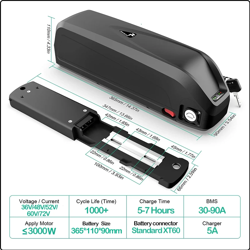 แบตเตอรี่จักรยานไฟฟ้า 21700 Ha - 72V 50Ah 21700 Lithium Battery บทวิจารณ์และราคา