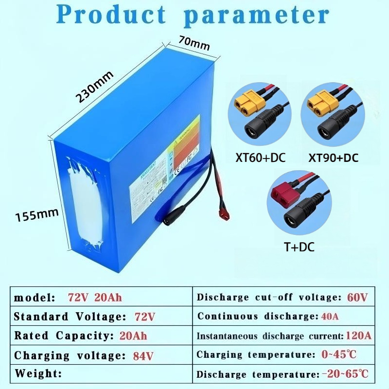 21700 72V แบตเตอรี่ลิเธียม 20S - 72V 40Ah Lifepo4 Battery Pack บทวิจารณ์และราคา
