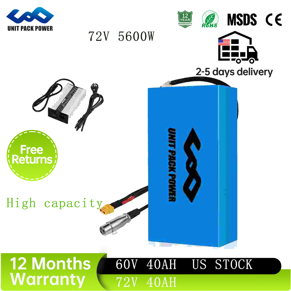 แบตเตอรี่จักรยานไฟฟ้า 48V 40Ah - 72V 40Ah Lifepo4 Battery Pack บทวิจารณ์และราคา